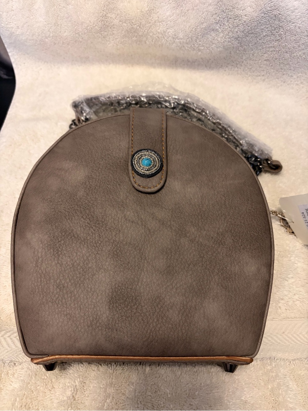 Mary Francis Ready to ride Beaded Horse  Crossbody Bag - Black and Turquoi - Picture 4 of 5